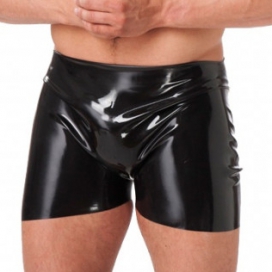 Bottomless latex shorts