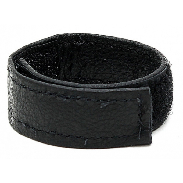 Cockring di pelle con graffio 22mm nero