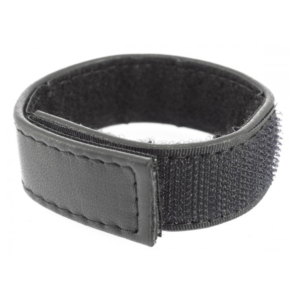 Leather Cockring with Scratch 22mm Black