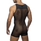 Singlet Mesh Wrestling Suit Black