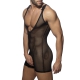 Singlet Mesh Wrestling Suit Black