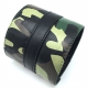 Leather wristband - Camouflage - with zip