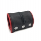 Poignet bracelet de force en cuir - Noir/Rouge avec zip 