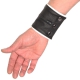 Leather wrist strap - Black/White with zip