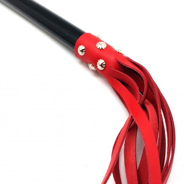 MARTINET RED LEATHER HANDLE - 78cm - WOODEN HANDLE