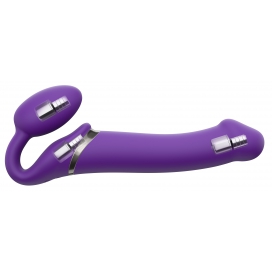 strap on me Vibrating dildo STRAP-ON 3 Motors M 16 x 3.5 cm Purple
