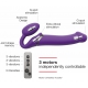 Vibrating dildo STRAP-ON 3 Motors M 16 x 3.5 cm Purple