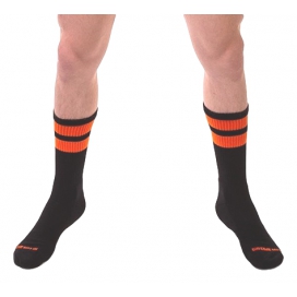 Calzini da ginnastica nero-arancio fluorescenti