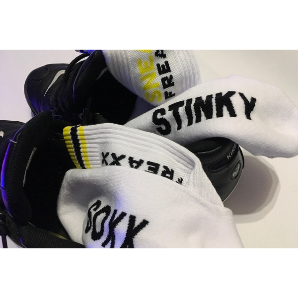 STINKY SOXX Socks White-Yellow