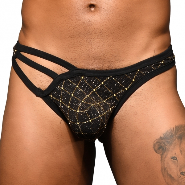 Thong Argyle Glam Black-Gold