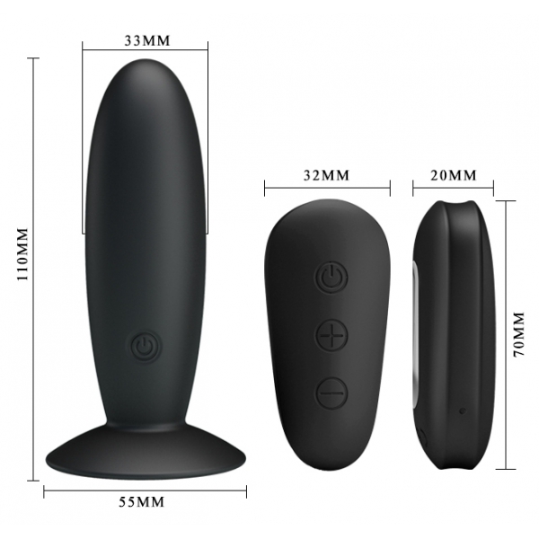 Plug vibrador con mando a distancia VIBES CONTROL Mr Play 10 x 3,3cm