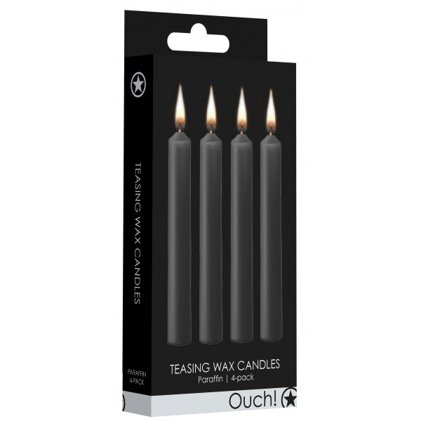 Juego de 4 mini velas de cera SM negras