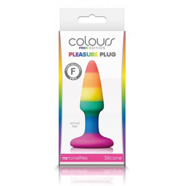 Regenboog silicone stop 8 x 2,4 cm