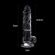 Transparent Dildo with Flawless Purse 16 x 3.5 cm