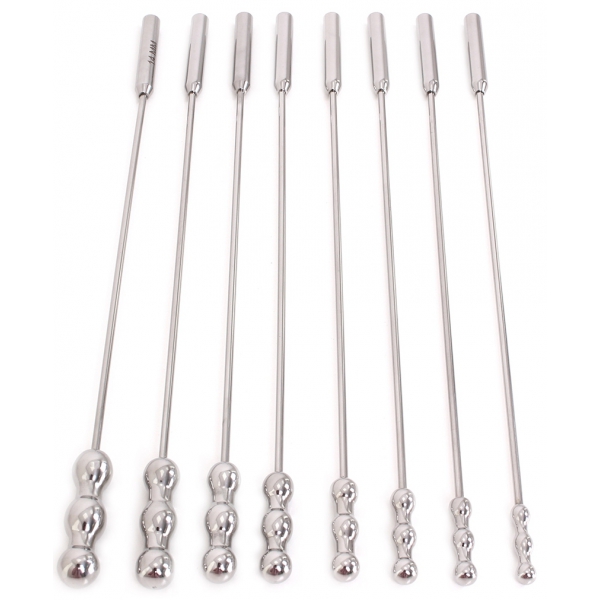 Satz von 8 Harnröhrenstäben Dilator Beads 28cm - Durchmesser von 7 bis 14mm