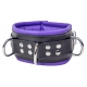 Gepolstertes Halsband aus Leder 3 Ringe D Violett