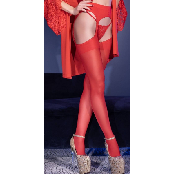 Mina jarretelgordel effect panty - Rood