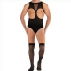 Jumpsuit + stockings TEDDY Sexy black outfit