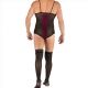 VITTORIA Printed Body and Stockings - Black