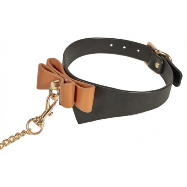 Zwart en bruin Butler Halsband en Lood