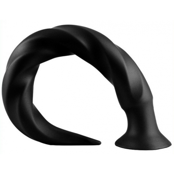 Dildo de cauda longa S 34 x 3,5cm Preto