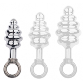 Thread Stainless steel Butt Plug - Pull Ring 9 x 2.7 cm
