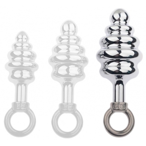  Thread Stainless steel Butt Plug - Pull Ring 11 x 3.8 cm