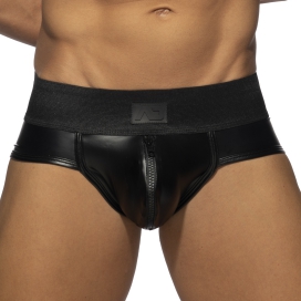 Slip Front Zip Rub Black