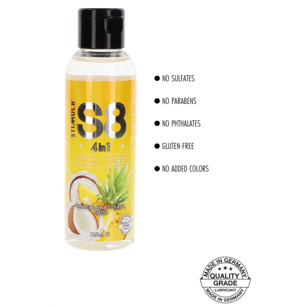 Lubricante Comestible Coco Piña Colada 4en1 S8 125mL