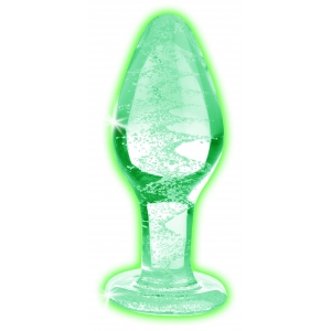 Booty Sparks Glow in the dark glass plug GLOW L 9.5 x 4cm