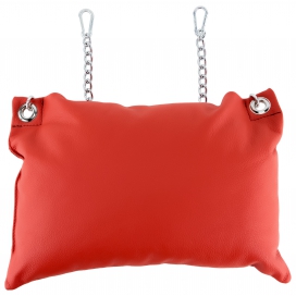 Mr Sling Leather cushion 23 x 32cm + Chains Red