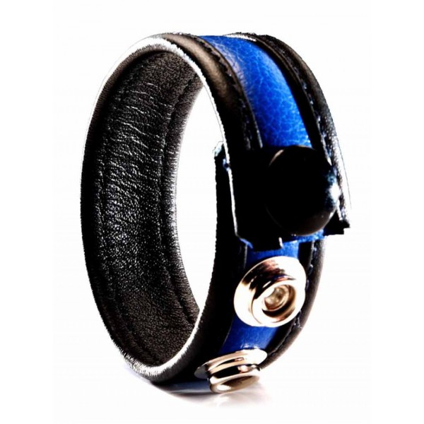 Blue Leather Cockring