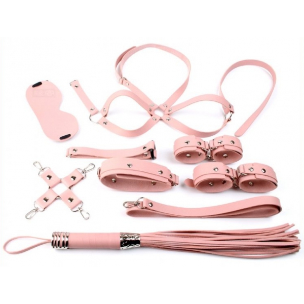 Bondage Set SM Obedience 10 Pieces Pink