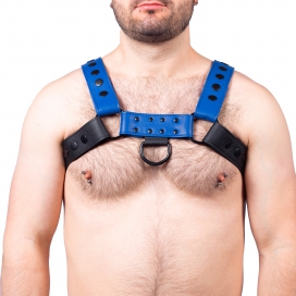 The Red Harness Snap Leather Harness Black-Blue