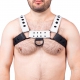Snap Leather Harness Black-White