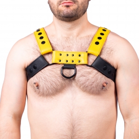 The Red Harness Snap Leather Harness Black-Yellow