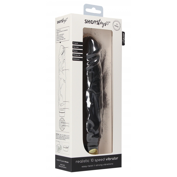 Dildo vibrante realistico 20 x 5cm nero