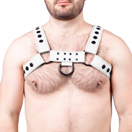 Snap Leather Harness White