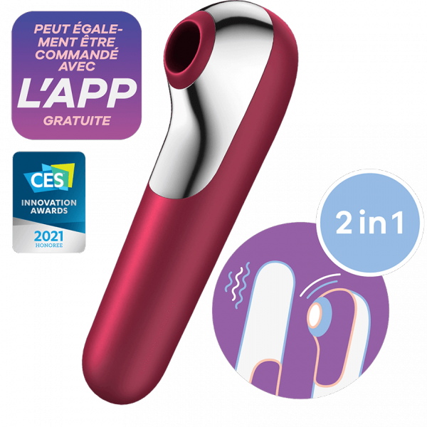 Dual Love Clitoris Stimulator + Vibrator Rood