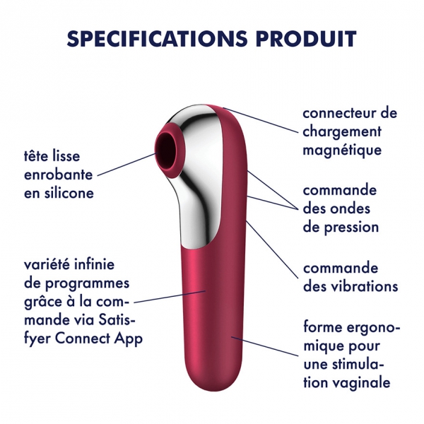 Estimulador de clítoris Dual Love + Vibrador Rojo