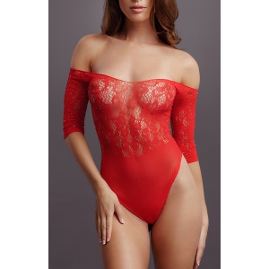 Le Désir Body aperto con strass - rosso