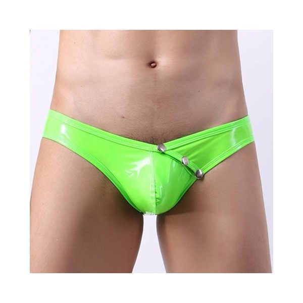 Hot Low Waist Patent Leather Easy Opened Panty Vert