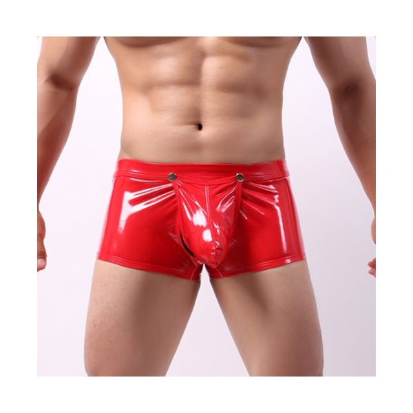 New Faux Leather Easy Takedown Boxer Briefs Rouge