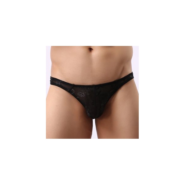 Tanga de encaje MANKINI Negro