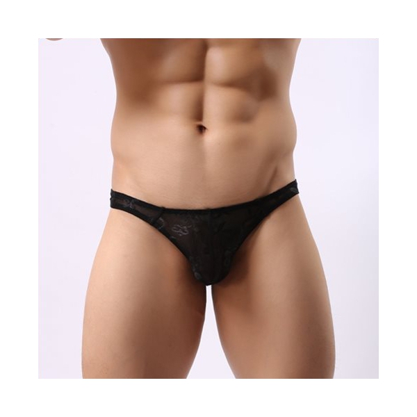 Tanga de encaje MANKINI Negro