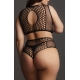 Alya Plus Size Fishnet Set - Black