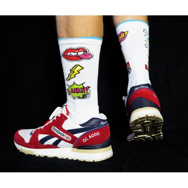 Weiße Socken Socks Addiction Patches