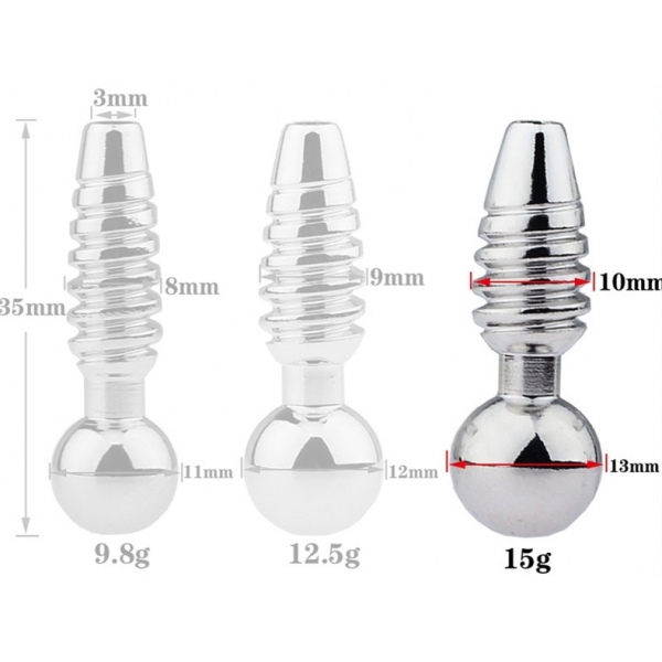 Plug Penis durchbohrt Screw L 2.5cm - Durchmesser 10mm