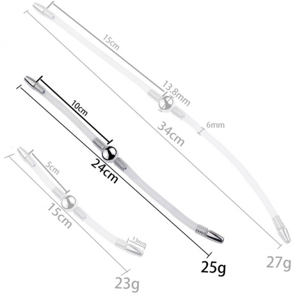 Flexi Duo Dubbele Urethrastang 24cm - Diameter 8mm