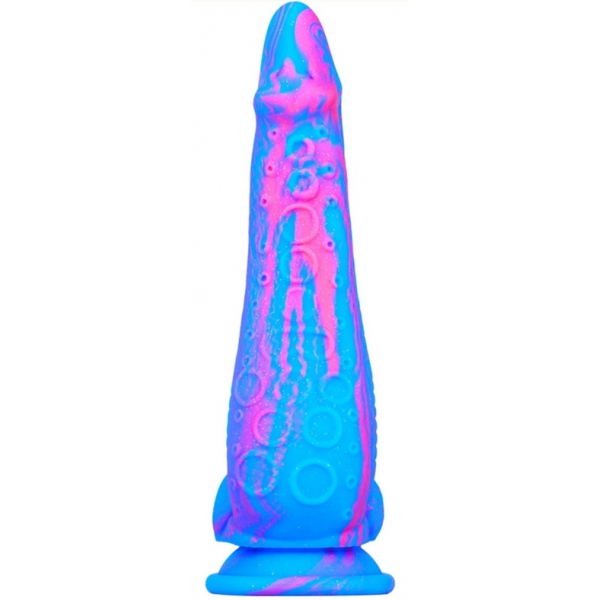 Inkipus Silikondildo 18 x 5.5cm Blau-Rosa